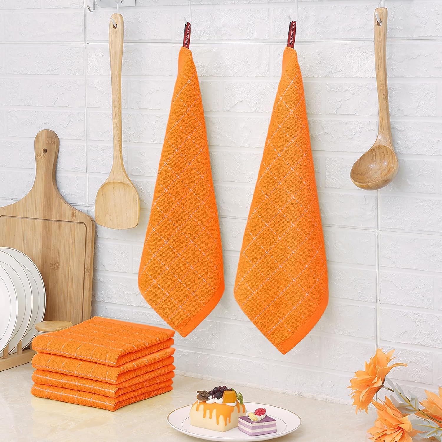 Kitchen Towels, Soft and Super Absorbent Dish Towels, Cotton Kitchen Towels -Pack of 4 (13 Kitchen Towels, Soft and Super Absorbent Dish Towels, Cotton Kitchen Towels -Pack of 4 (13